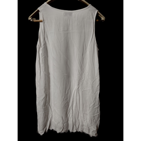 Chic Connection White with Navy Embroidery Bohemian Sundress sz S - Picture 2 of 7